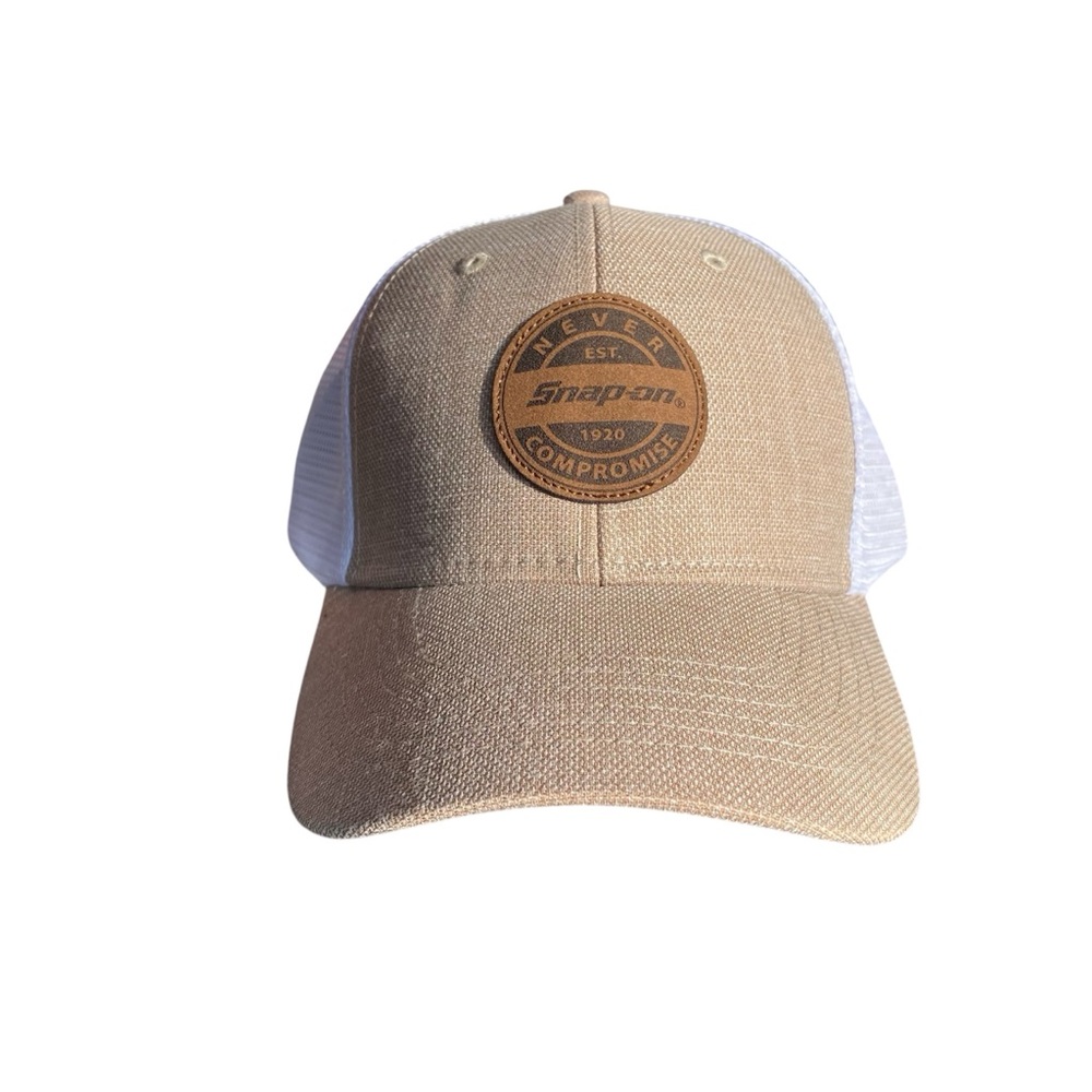 Snap On Beige and White Men's Hat